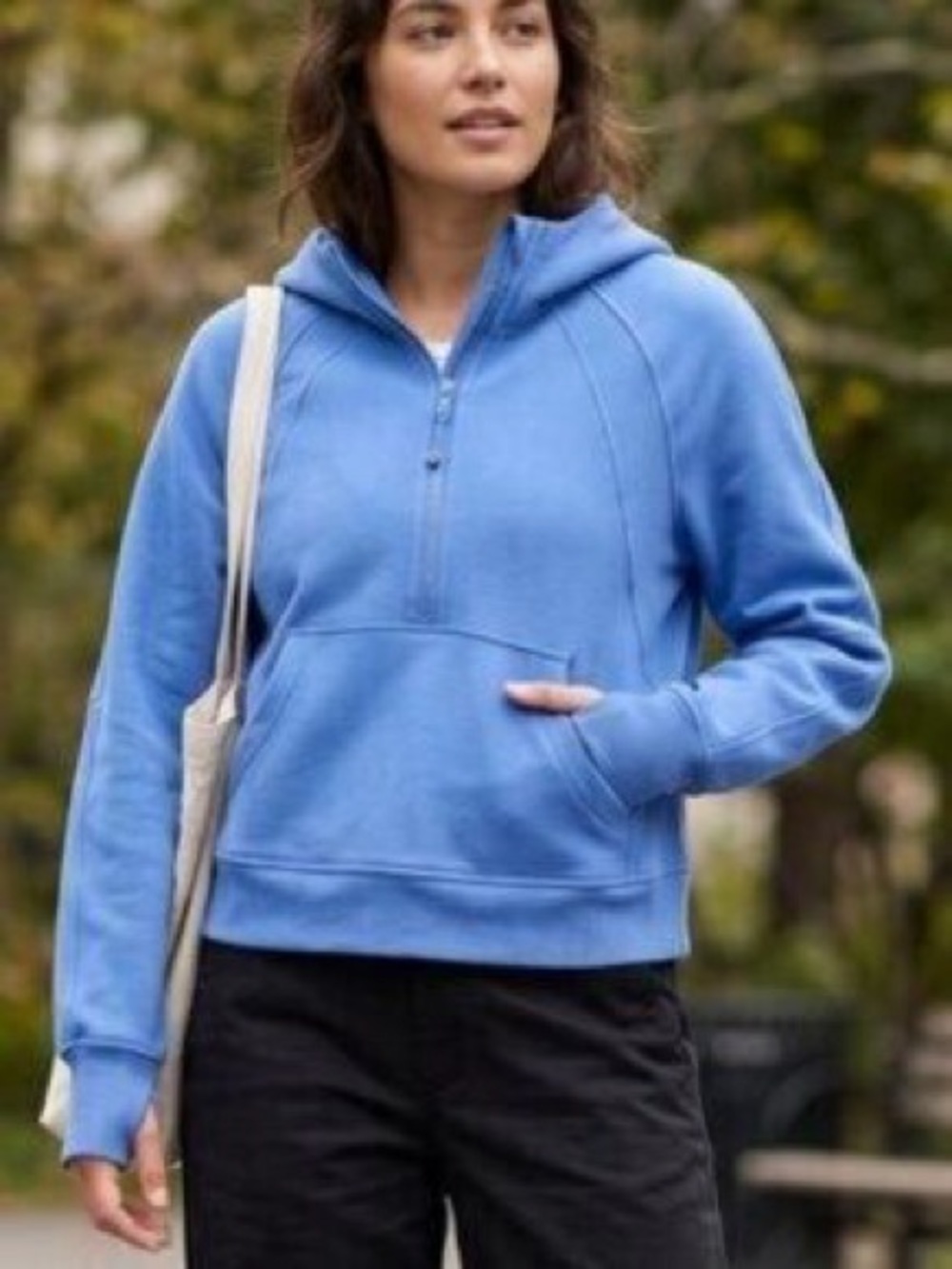 Lole Light Blue Half-Zip Hooded Pullover